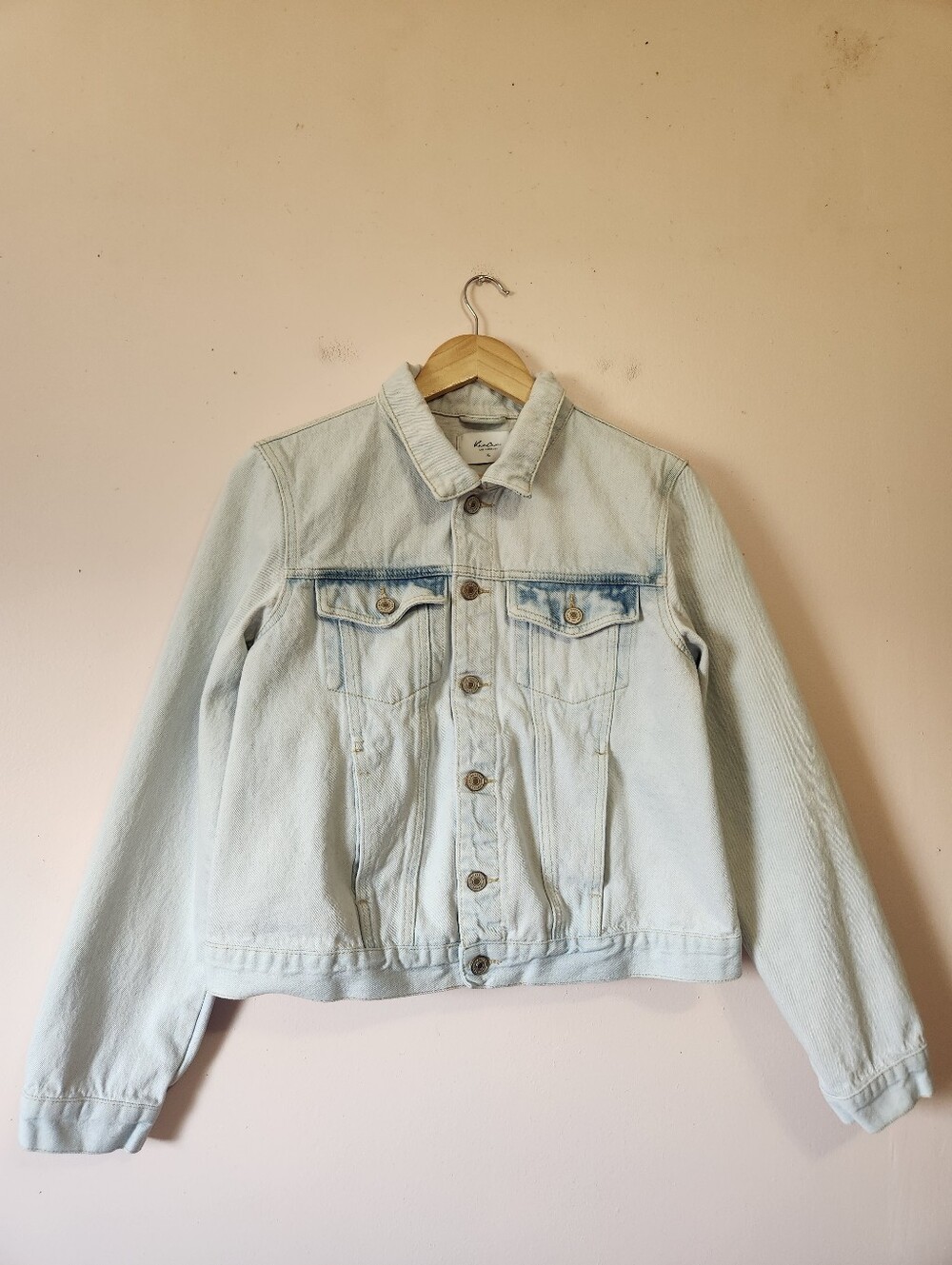 KanCan Light Wash Cropped Denim Trucker Jacket XL KC5007L Cute Boho Chic Western